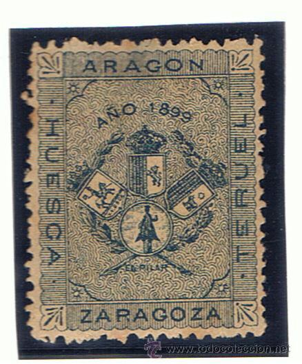 Briefmarken: ARAGON azul 1899 ZARAGOZA, HUESCA I TERUEL nuevo*