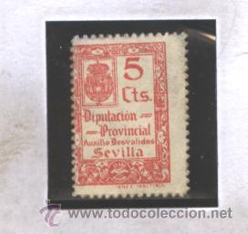 Sellos: SEVILLA - AUXILIO DESVALIDOS 5 CTS. - USADO - Foto 1