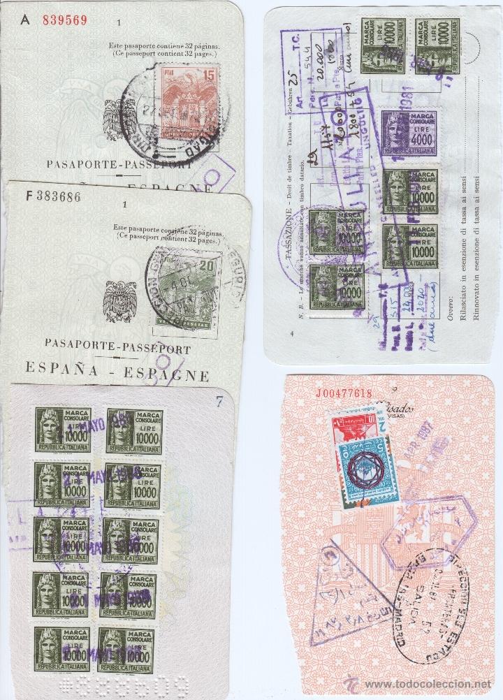 Sellos: FISCALES sobre hojas de Pasaportes - Foto 1