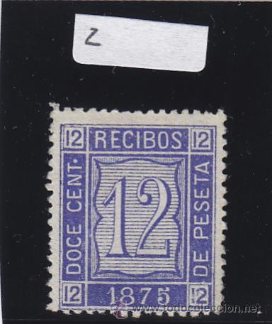 Briefmarken: FISCAL 32 -- RECIBOS 1875 . 12 cts . (*) SIN GOMA , AZUL ULTRAMAR . CATALOGO G&Aacute;LVEZ