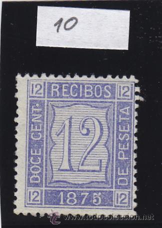 Briefmarken: FISCAL 32 -- RECIBOS 1875 . 12 cts . (*) SIN GOMA , AZUL ULTRAMAR . CATALOGO G&Aacute;LVEZ