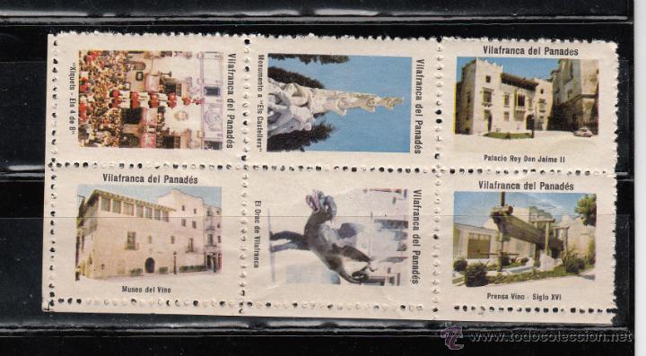 Briefmarken: VILLAFRANCA DEL PANADES. BLOQUE DE 6 HOJITAS CON ASPECTOS DIVERSOS DE LA LOCALIDAD