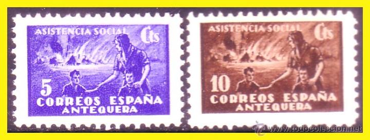 Briefmarken: M&aacute;laga, ANTEQUERA, Guerra Civil, FESOFI n&ordm; 13 y 14 * *