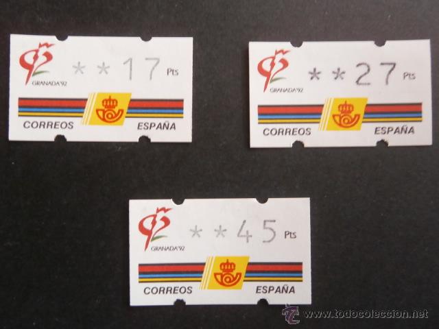 Sellos: ATM ESPA&Ntilde;A PESETAS,GRANADA 92. - Foto 1