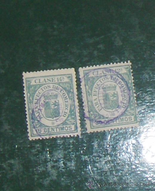 Sellos: TIMBRES PARA EFECTOS DE COMERCIO, CORONA MURAL. - Foto 1