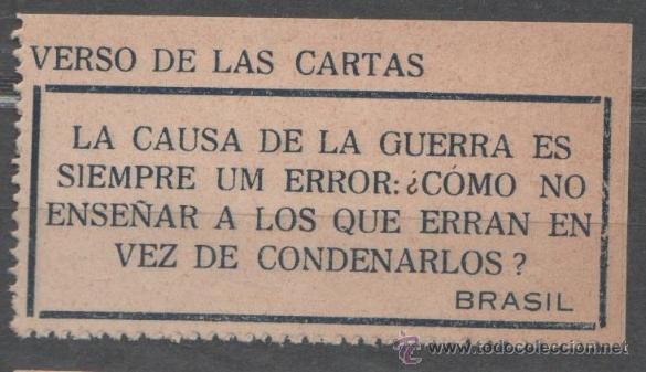 Selos: 00536 Guerra Civil - Etiqueta -  LA CAUSA DE LA GUERRA ES SIEMPRE UN ERROR...