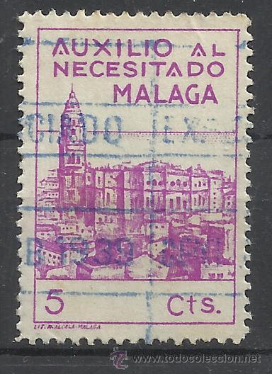 Sellos: malaga 5 cts auxilio al necesitado - Foto 1