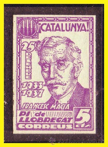 Stamps: Guerra Civil, Barcelona PI DE LLOBREGAT, FESOFI n&ordm; SH15s * * raro