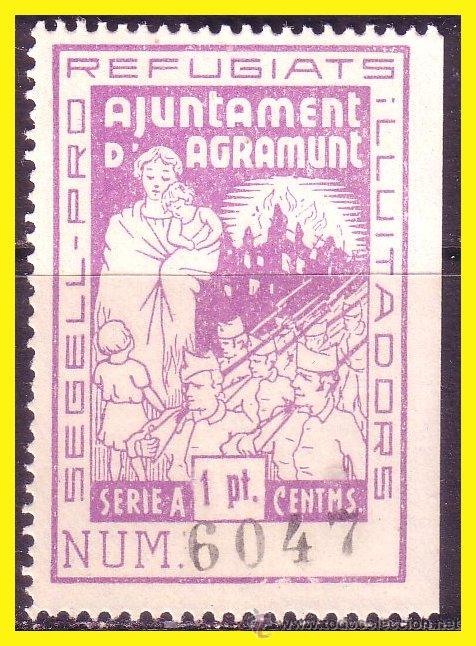 Briefmarken: Guerra Civil,  Lleida AGRAMUNT, FESOFI n&ordm; 6 * *