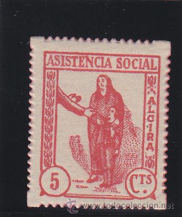 Briefmarken: ALCIRA ( VALENCIA ) ASISTENCIA SOCIAL 5 cts a&ntilde;o 1937 NUEVO *** VI&Ntilde;ETA / LOCAL GUERRA CIVIL