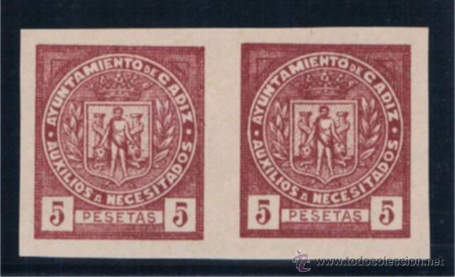 Sellos: 5 PTAS CADIZ NO CATALOGADO - Foto 1