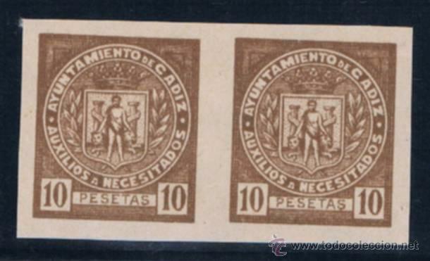 Sellos: CADIZ 10 PTAS NO CATALOGADO - Foto 1