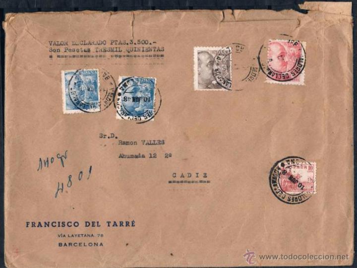 Sellos: 1948.-  BARCELONA A CADIZ - Foto 1