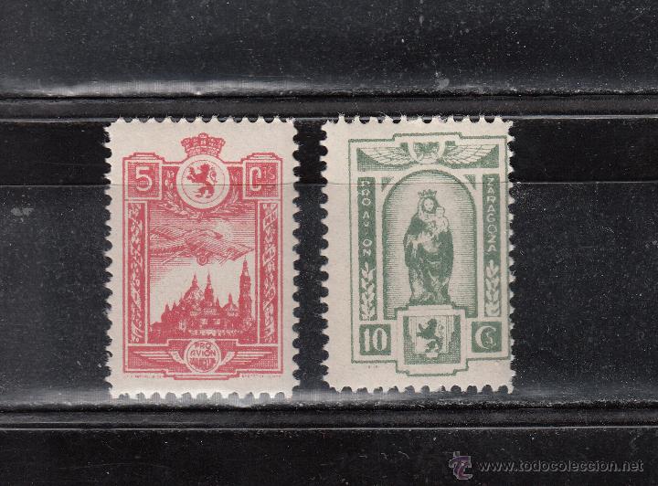 Briefmarken: ZARAGOZA. PRO AVION. SERIE DE 2 SELLOS DE 5 Y 10 CTS.