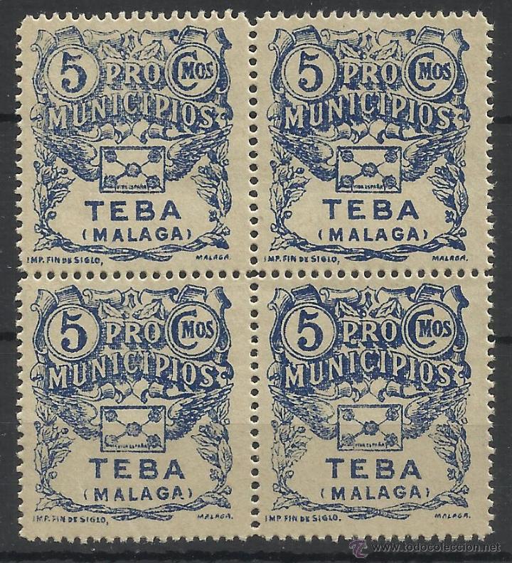 Briefmarken: teba malaga 5 cts nuevo** bloque de quatro