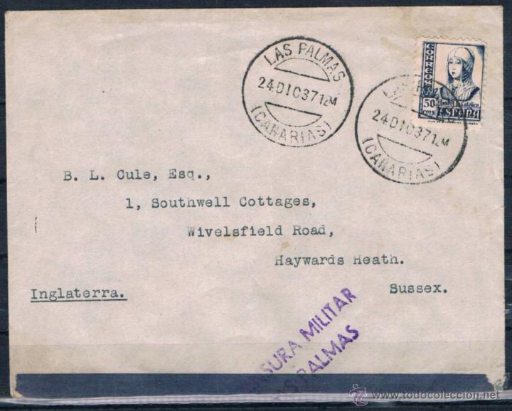 Sellos: 1937.- LAS PALMAS A INGLATERRA - Foto 1