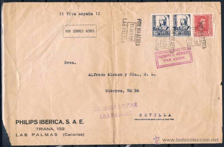 Sellos: 1938.- LAS PALMAS A SEVILLA - Foto 1