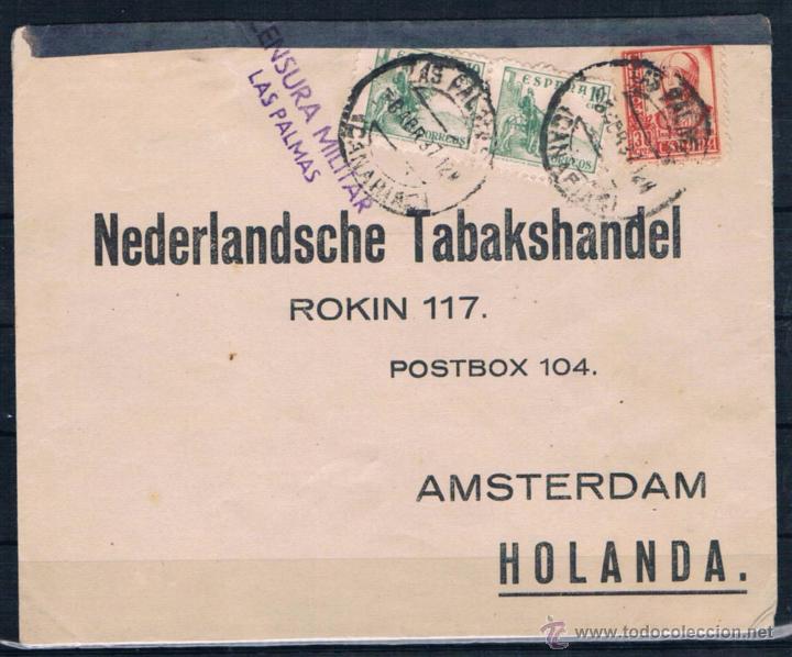 Sellos: 1937.- LAS PALMAS A HOLANDA - Foto 1
