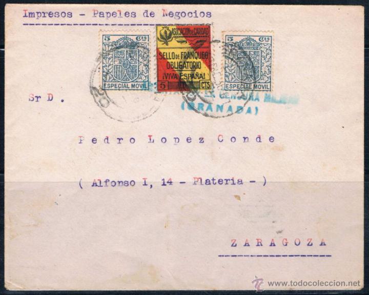 Sellos: 1936.- GRANADA A ZARAGOZA - Foto 1