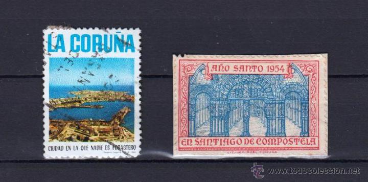 Sellos: GALICIA. CONJUNTO DE 2 VI&Ntilde;ETAS - Foto 1