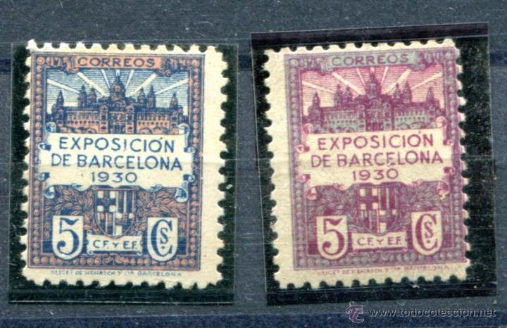 Selos: Edifil 7/8 de Barcelona. Serie completa. Nuevos con fijasellos y ligero &oacute;xido