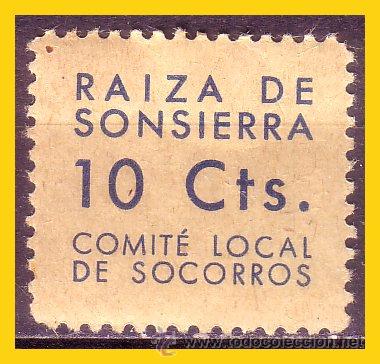 Briefmarken: Guerra Civil, Raiza de Sonsierra, 10 cts, azul Comit&eacute; Local de Socorros *