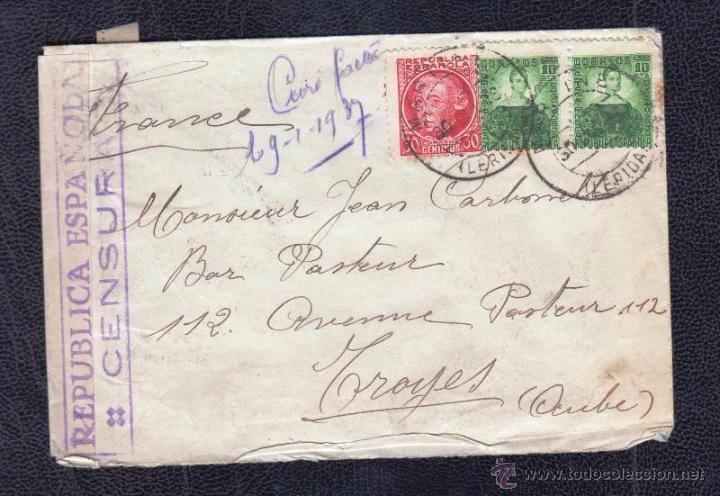 Sellos: 1936.- MARTINET (LERIDA) A FRANCIA - Foto 1