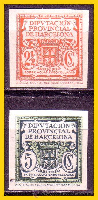 Briefmarken: Diputaci&oacute;n Provincial de Barcelona, 2 1/2 cts. naranja y 5 cts verde (*)