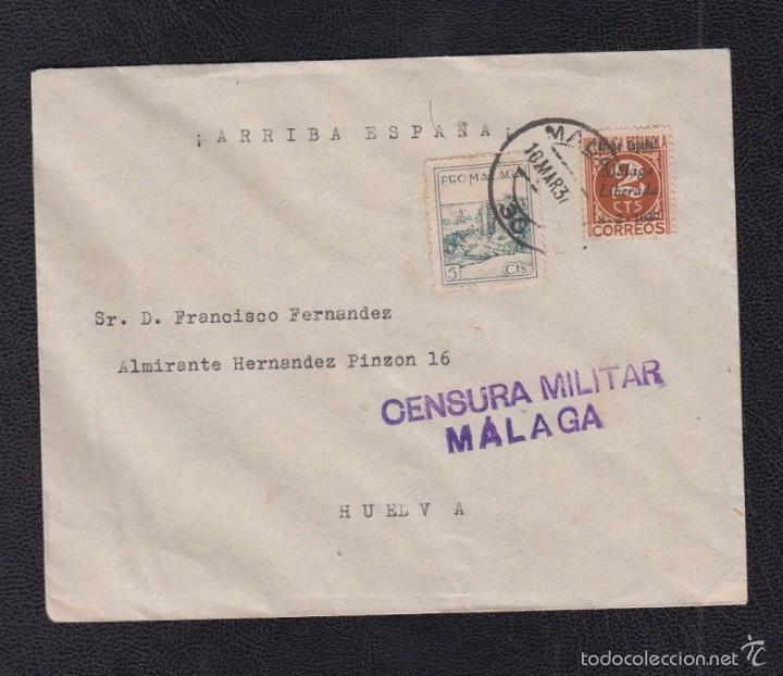 Sellos: 1937.- M&Aacute;LAGA A HUELVA - Foto 1