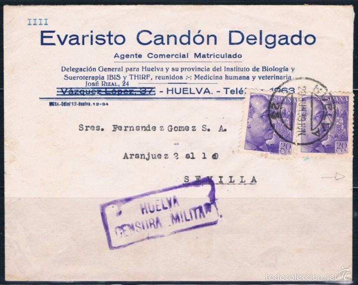Sellos: 1939.-  HUELVA A SEVILLA - Foto 1
