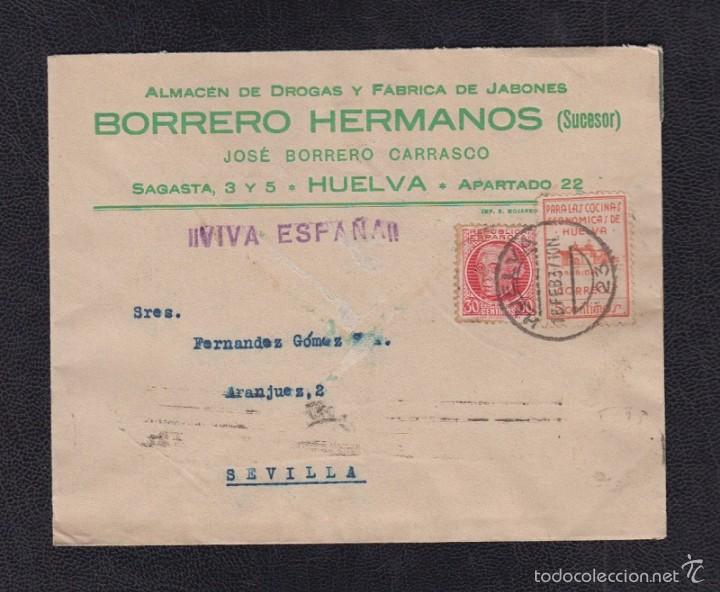 Sellos: 1937.- HUELVA A SEVILLA - Foto 1