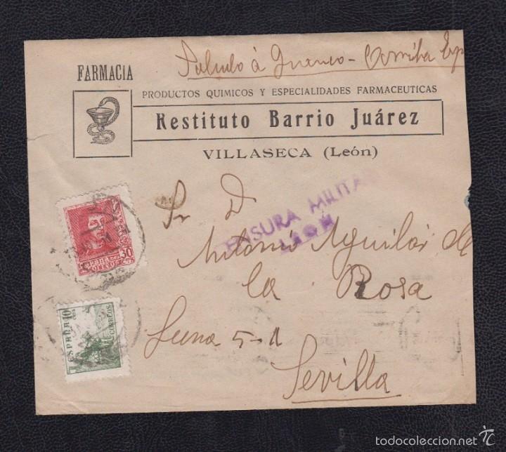Sellos: VILLASECA (LE&Oacute;N) A SEVILLA - Foto 1