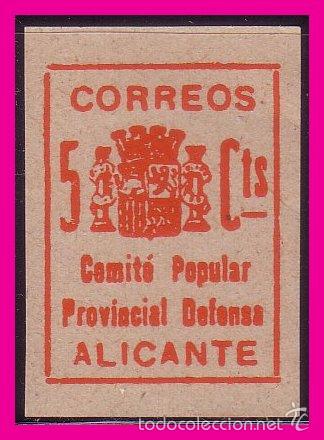Briefmarken: Alicante, Guerra Civil  prueba en color rojo FESOFI n&ordm; 8 (*)