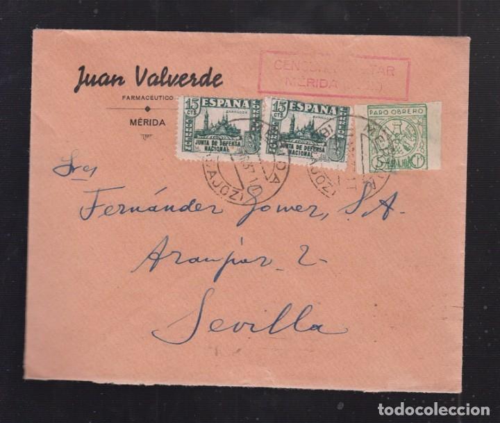 Sellos: 1937.- MERIDA (BADAJOZ) A SEVILLA - Foto 1