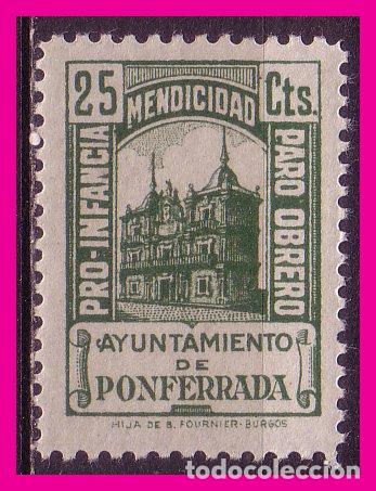 Briefmarken: Le&oacute;n, PONFERRADA, Guerra Civil FESOFI n&ordm; 3 * *  LUJO