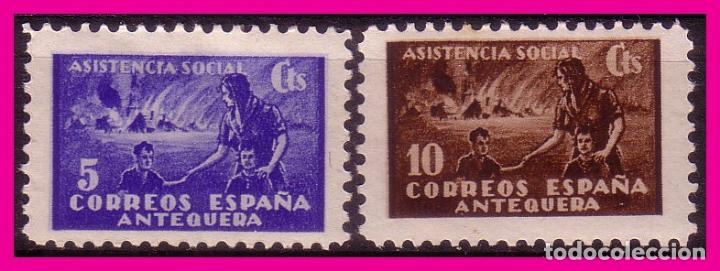 Briefmarken: M&aacute;laga ANTEQUERA, Guerra Civil, FESOFI n&ordm; 13 a 14 *