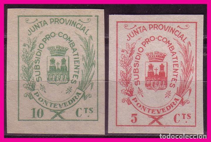Briefmarken: PONTEVEDRA Guerra Civil  FESOFI n&ordm; 6 y 7 (*)
