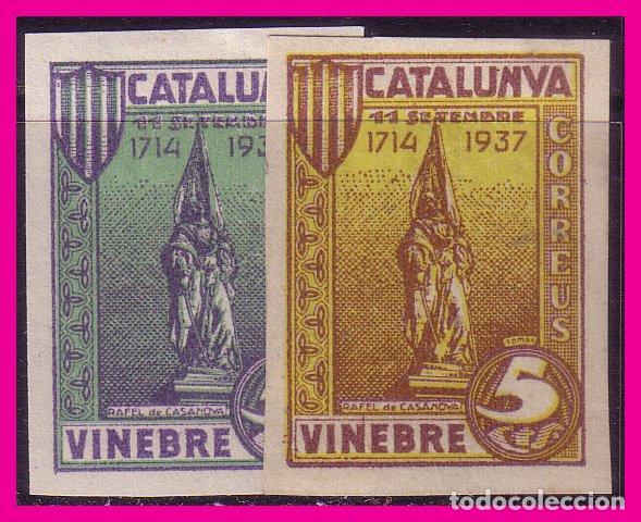 Briefmarken: TARRAGONA, Vinebre, Guerra Civil  FESOFI n&ordm; SH 25s y SH26s * *