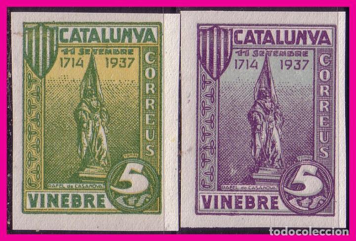 Briefmarken: TARRAGONA, Vinebre, Guerra Civil  FESOFI n&ordm; SH 27s y SH28s * *