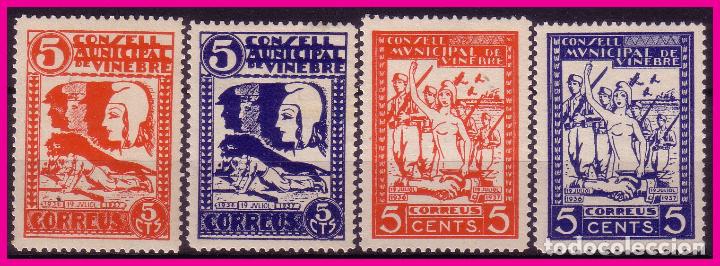 Briefmarken: TARRAGONA, Vinebre, Guerra Civil  FESOFI n&ordm;   9 a 12 *
