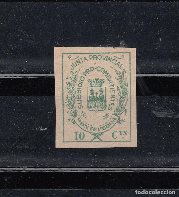Briefmarken: JUNTA PROVINCIAL DE PONTEVEDRA. SUBSIDIO PRO-COMBATIENTES. 10 CTS.