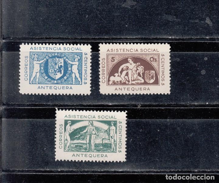 Briefmarken: ANTEQUERA. ASISTENCIA SOCIAL. SERIE DE 3 SELLOS DE CTS