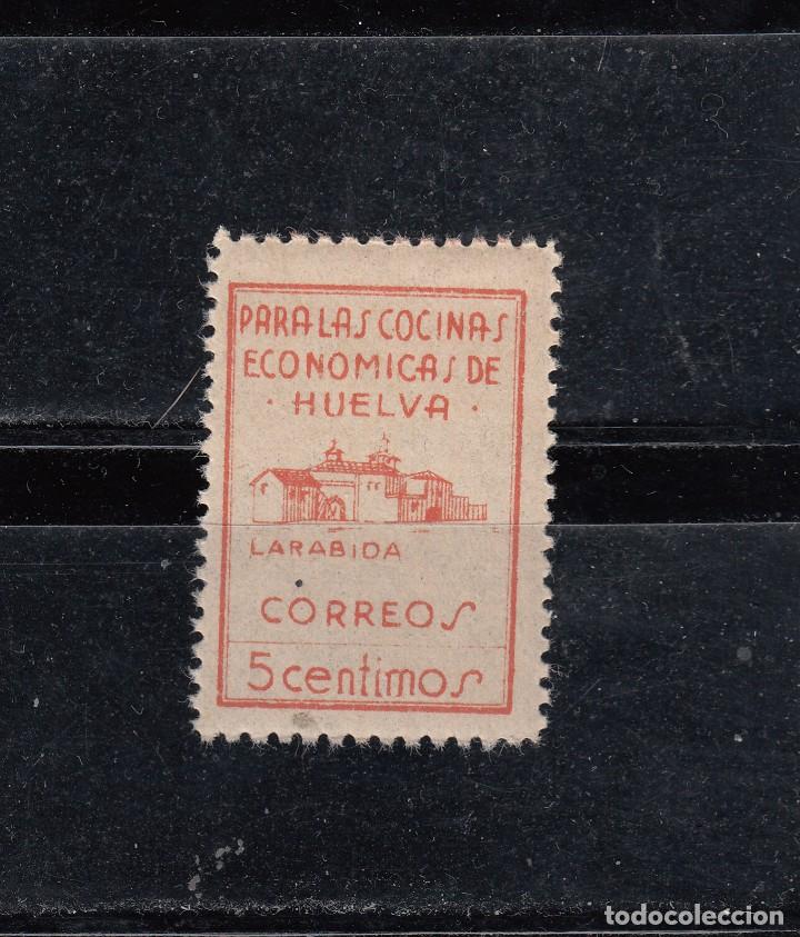 Briefmarken: PARA LAS C&Oacute;CINAS ECON&Oacute;MICAS DE HUELVA. LARABIDA. CORREOS. 5 CTS.
