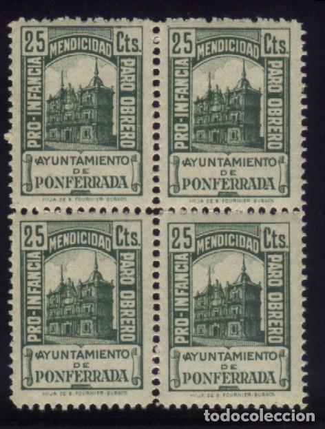 Briefmarken: S-00406- GUERRA CIVIL. PRO INFANCIA, MENDICIDAD, PARO OBRERO. AYUNTAMIENTO DE PONFERRADA (LE&Oacute;N).