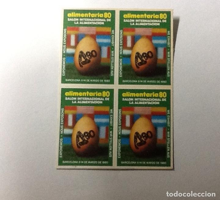 Sellos: BLOQUE DE 4 VI&Ntilde;ETAS ALIMENTARIA 80 - Foto 1