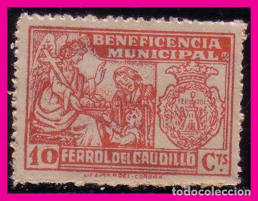 Briefmarken: Guerra Civil Locales  CORU&Ntilde;A Ferrol del caudillo, FESOFI n&ordm; 3 (*)