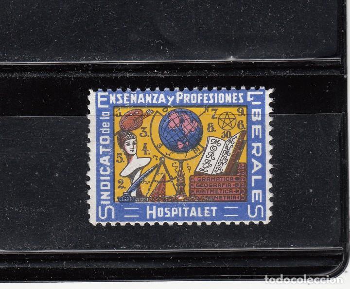 Briefmarken: HOSPITALET. SINDICATO DE LA ENSE&Ntilde;ANZA Y PROFESIONES LIBERALES.
