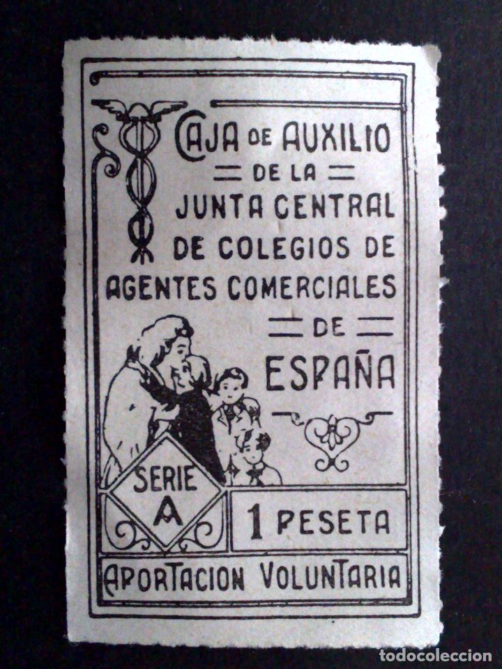 Briefmarken: ESPA&Ntilde;A:VI&Ntilde;ETA 1 PESETA (.) MNH.-CAJA DE AUXILIO-JUNTA CENTRAL AGENTES COMERCIALES