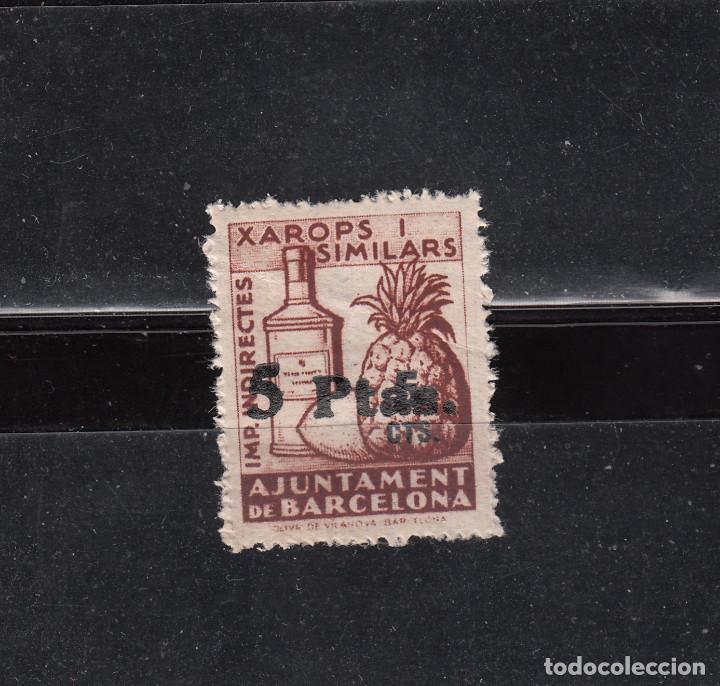 Stamps: AJUNTAMENT DE BARCELONA. IMPOSTOS INDIRECTES XAROTS I SIMILARS. SOBRECARGA 5 PTAS.