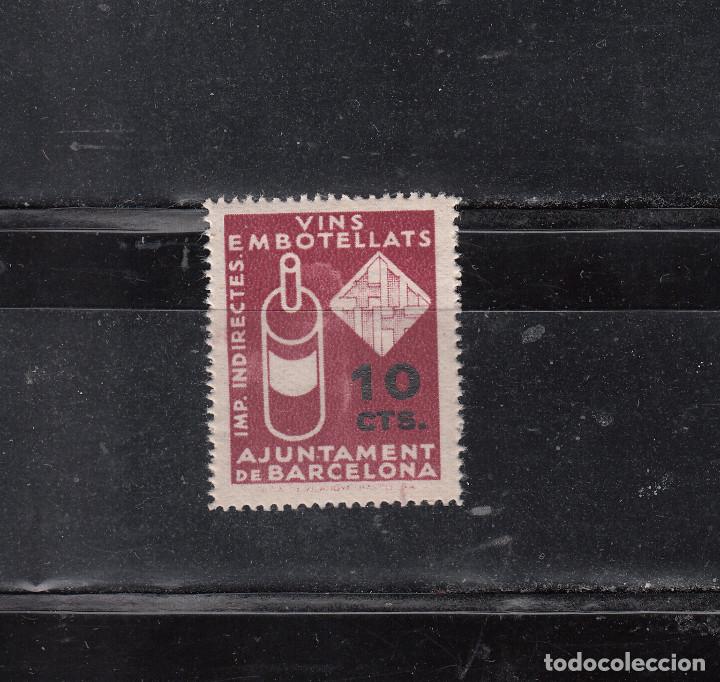Stamps: AJUNTAMENT DE BARCELONA. IMPOSTOS INDIRECTES VINS EMBOTELLATS. 10 CTS.